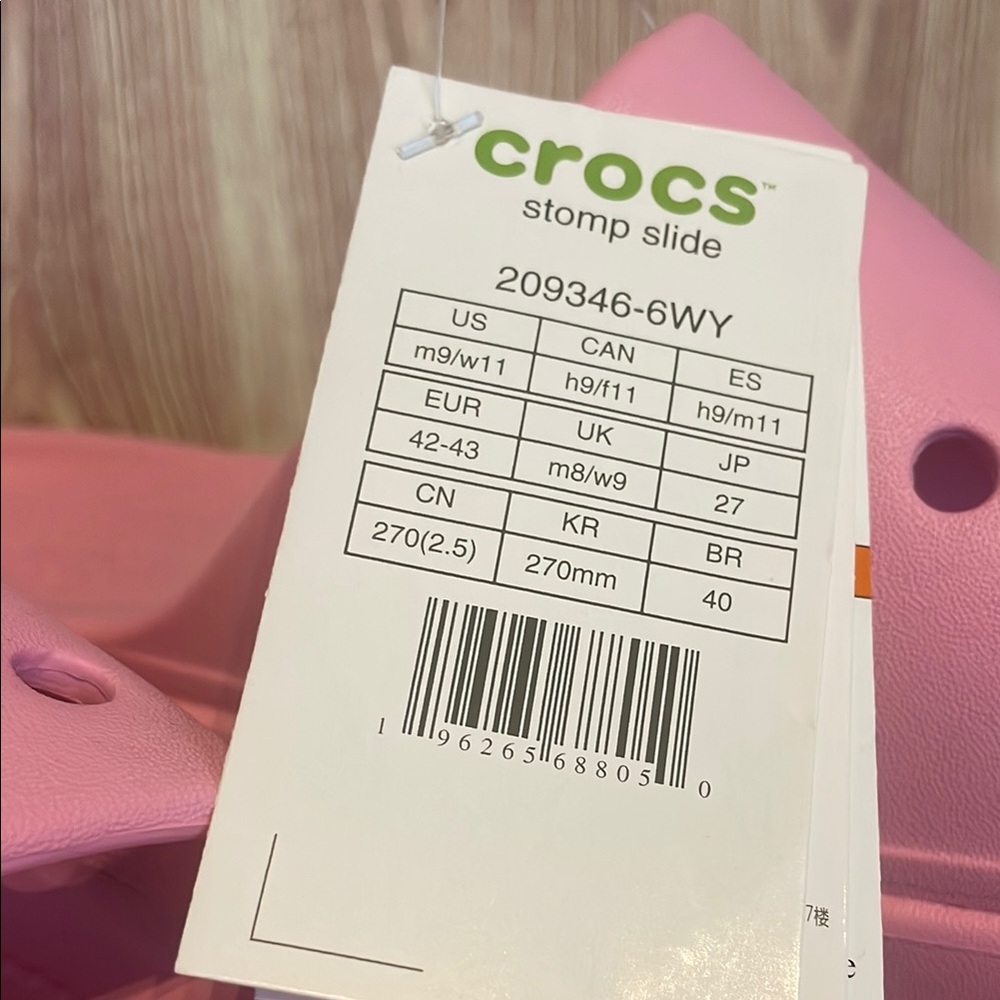 New Women’s CROCS Pink Stomp Slide Platform Sandals - Picture 9 of 9